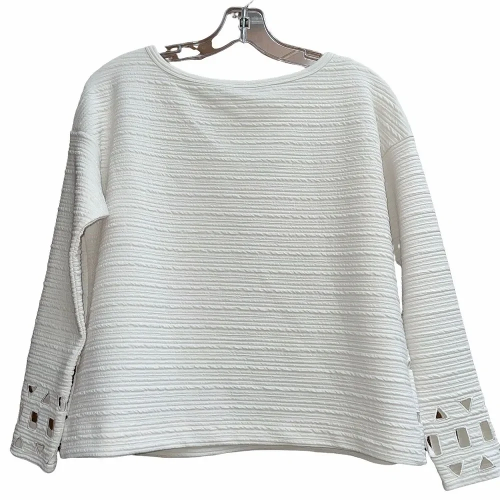 Plenty by Tracy Reese XS Cream Cut Out Boxy Top